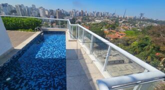 Cobertura exclusiva à venda em Perdizes – 415m² com vista permanente para o Vale do Pacaembu.